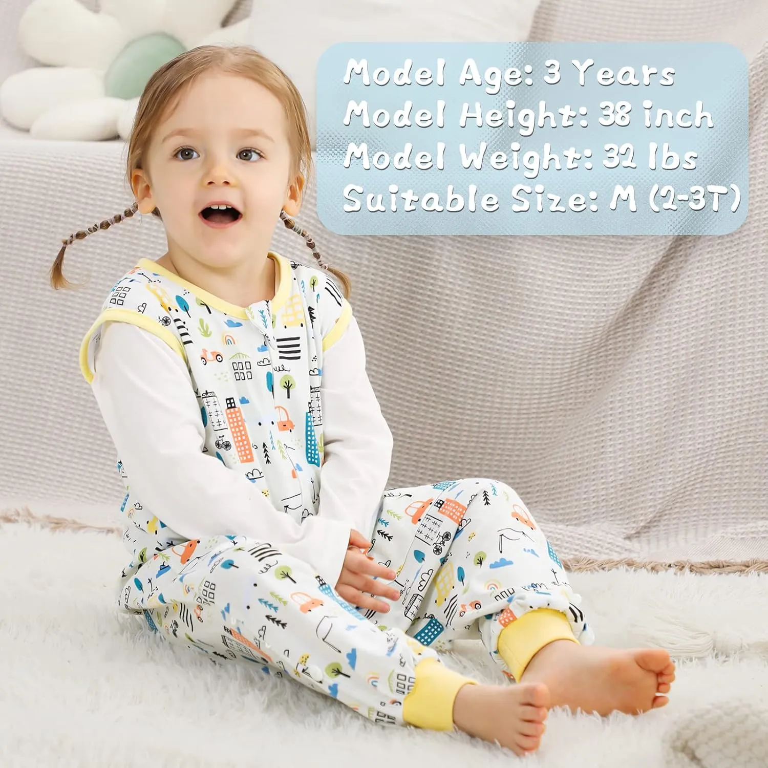 WONDAY Baby Toddler Sleep Sack with feet, Sleep Sack with Legs Baby Wearable Blanket, Sleeveless Toddler Sleeping Sack with Feet（Car,12month-2T)