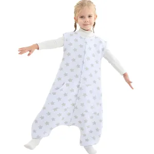 WONDAY Toddler Sleep Sack with Feet 100% Cotton 1.0 Tog Baby Sleeping Wearable Blanket 12-18 18-24 Months (Greystar,12-24 Month)
