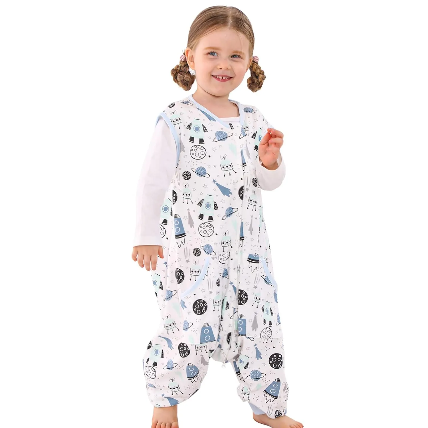 WONDAY Toddler Sleeping Sack 2t-3t, Sleep Sack Baby Wearable Blanket, Toddler Baby Sleep Sacks with Feet, Sleeveless Soft Toddler Sleep Sack for Early Walkers