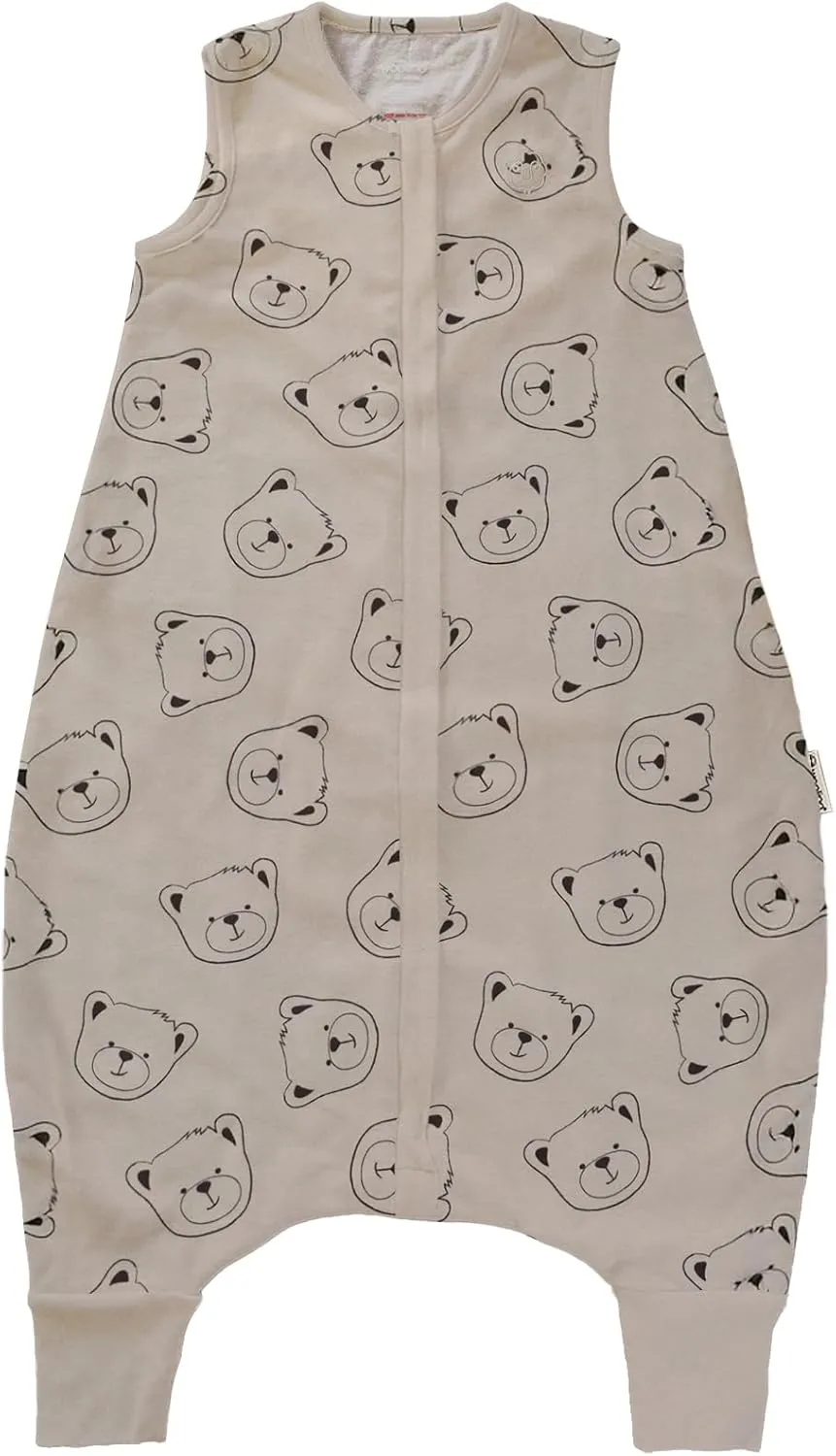 Woolino 4 Season Baby Sleep Bag with Feet Opening, Australian Merino Wool and Organic Cotton, Toddler Sleeping Bag, 18-36mo, Teddy Bear