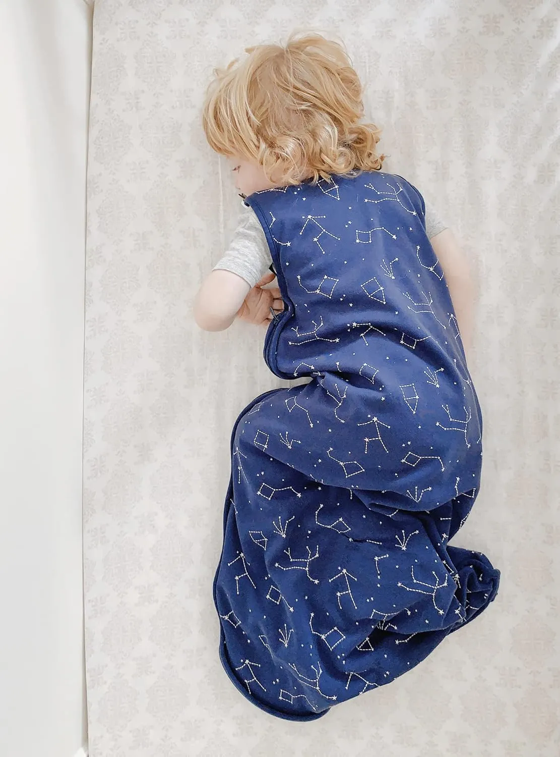 Woolino Big Kid Sleeping Bag, 4 Season Baby Sleep Sack, Merino Wool and Organic Cotton Wearable Blanket, 4-6 Years