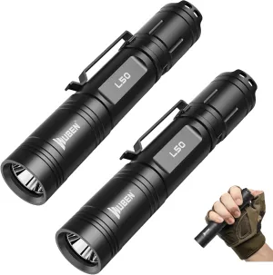 WUBEN L50 LED Flashlight Rechargeable, 1200 High Lumens Flash Light, Tactical Flashlight IP68 Waterproof with 5 Mode, EDC Handheld Flashlight for Home Camping Emergencies, Tool Gifts for Men