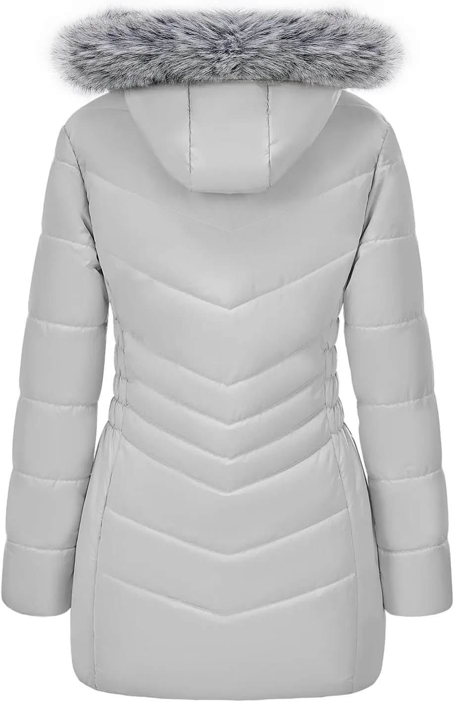 WULFUL Women's Winter Coats Long Warm Thicken Puffer Jackets Outwear With Removable Fur Hood