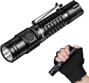 Wurkkos FC12C Tactical Flashlight 1600 High Lumens, USB-C Rechargeable LED Flashlights, 332M Long Throw Flash Light, IP68 Waterproof, Dual Switches and Constant Current Circuit for Home Camping Hiking