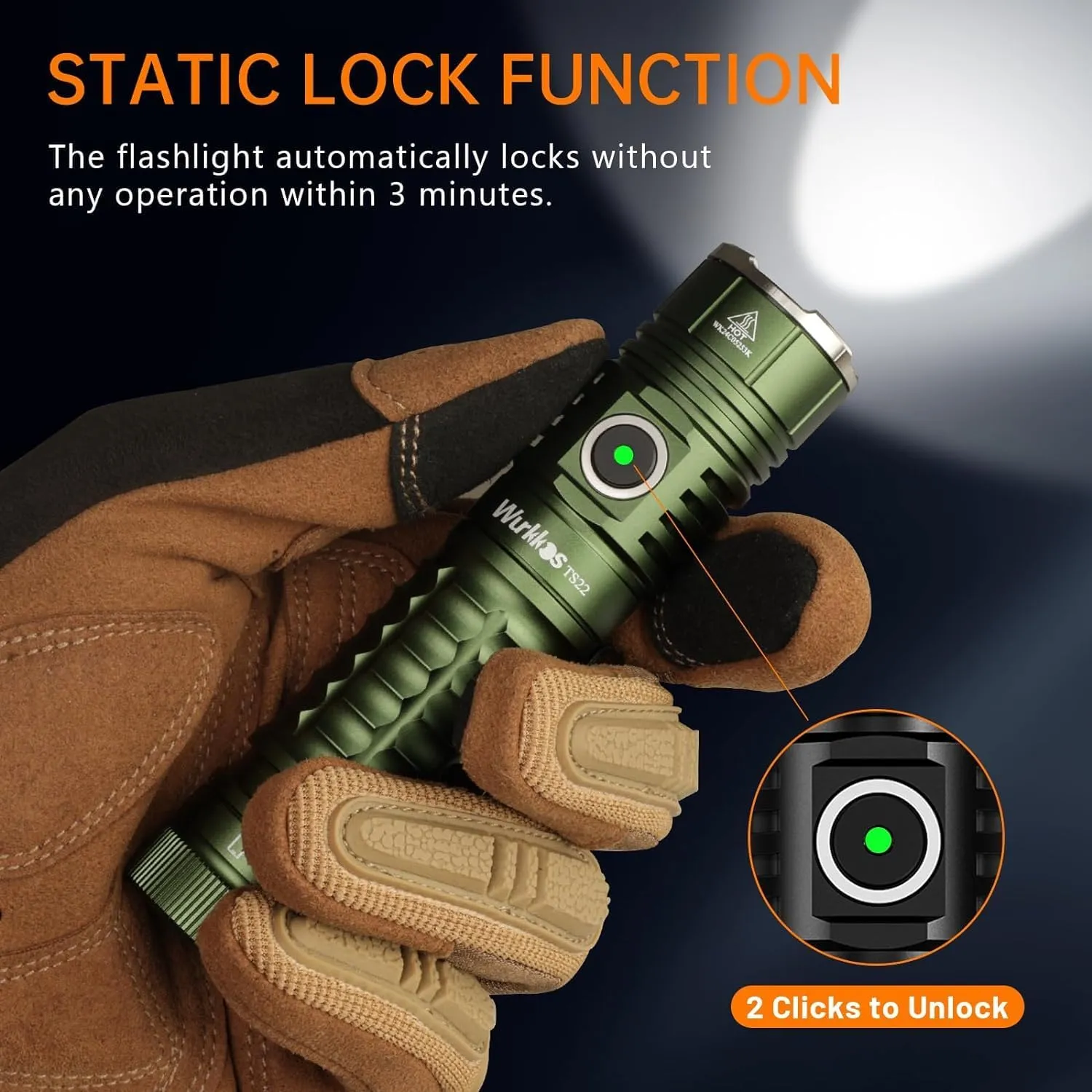 Wurkkos LED Flashlight High Lumen Rechargeable - TS22 4500 lm Super Bright 70.3 HI LED Flashlight USB C Charging IP68 - Constant Current Output Flashlight for Dog Walking Ramping Emergency Hiking