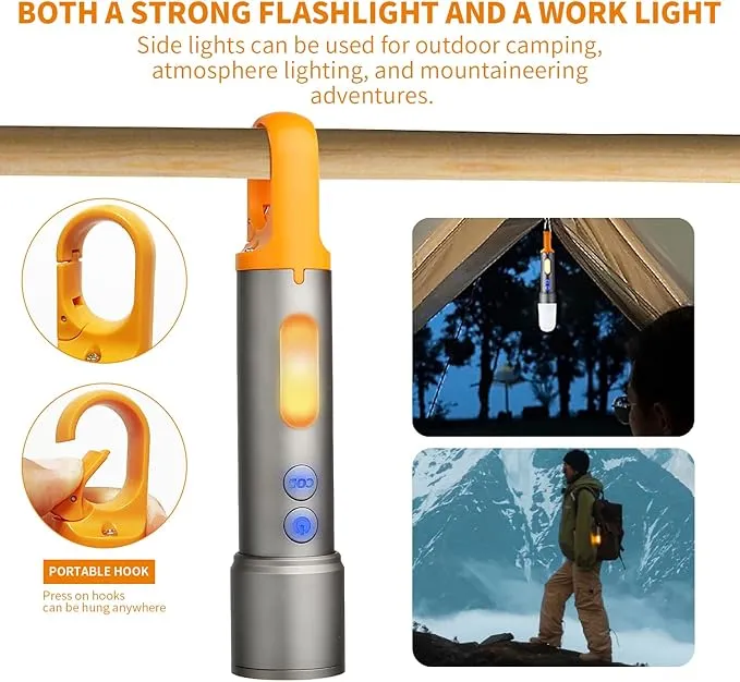 X723 LED Flashlights with 3000 High Lumens - Bright Zoomable Rechargeable Flashlights with 9 Modes for home, IPX6 Waterproof Small FlashLight for Emergencies, Camping, Hiking and Outdoor Use