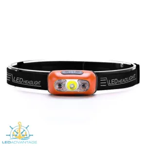 XDLED35-Fire Orange 2 Watt LED Light-Weight Fishing Headlamp (Sensor - Wave On/Off)