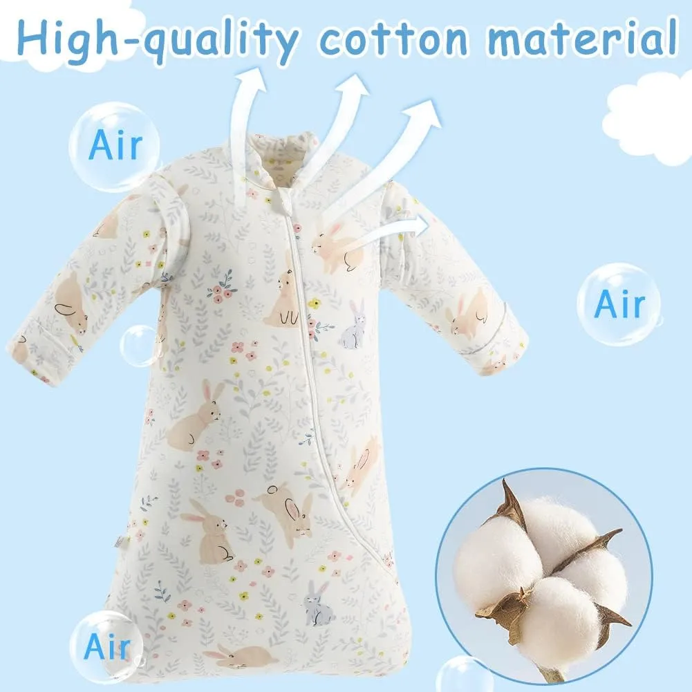 XIFAMNIY Baby Wearable Blanket Toddler Kids Sleeping Bag Detachable Long Sleeve Swaddle 0-5T……