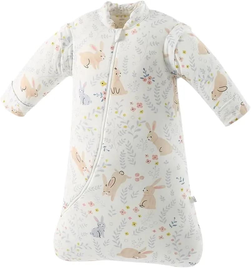 XIFAMNIY Baby Wearable Blanket Toddler Kids Sleeping Bag Detachable Long Sleeve Swaddle 0-5T……