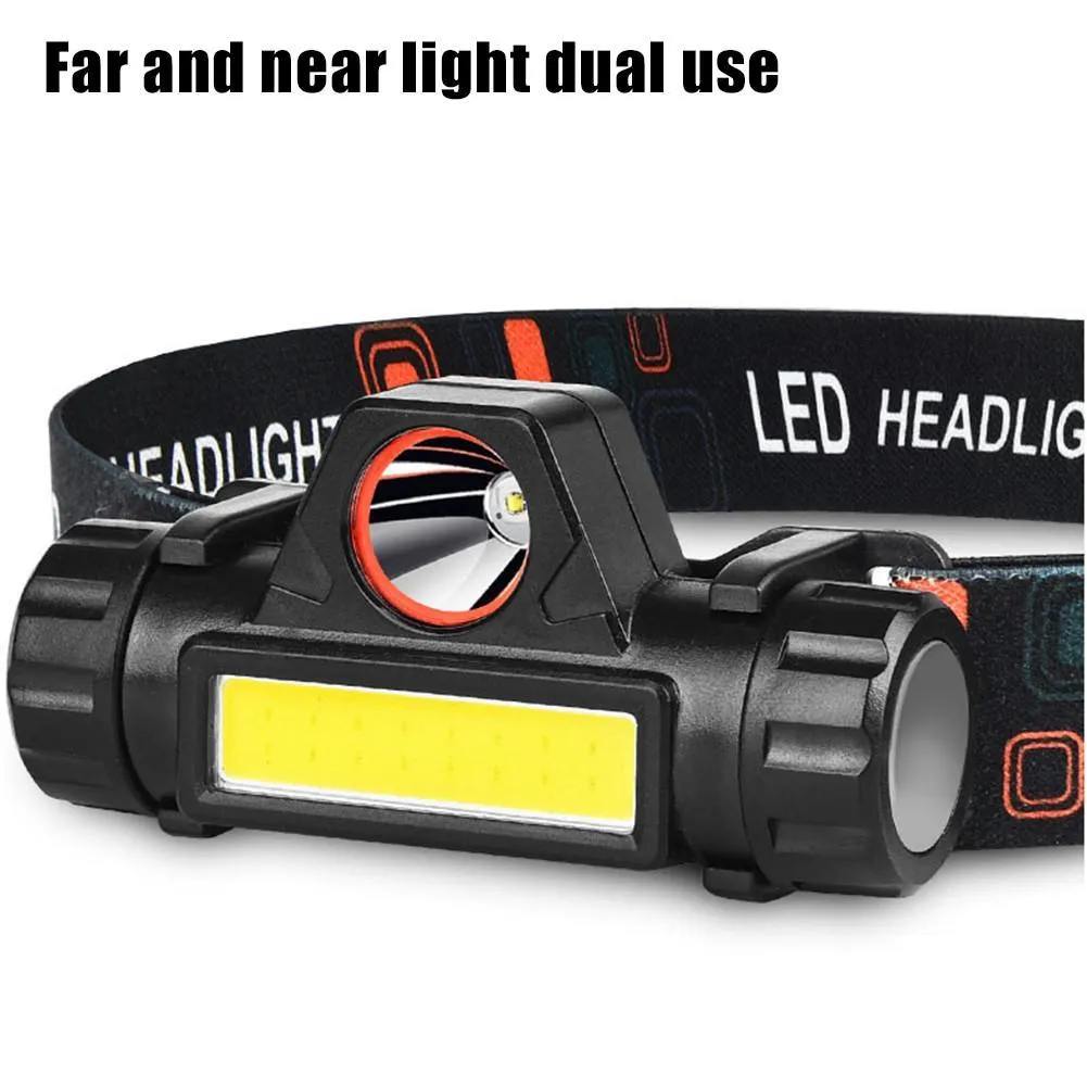 XPE COB Head Lamp Portable Mini USB Flashlight Waterproof Headlamp Work Light for Night Fishing Riding Camping