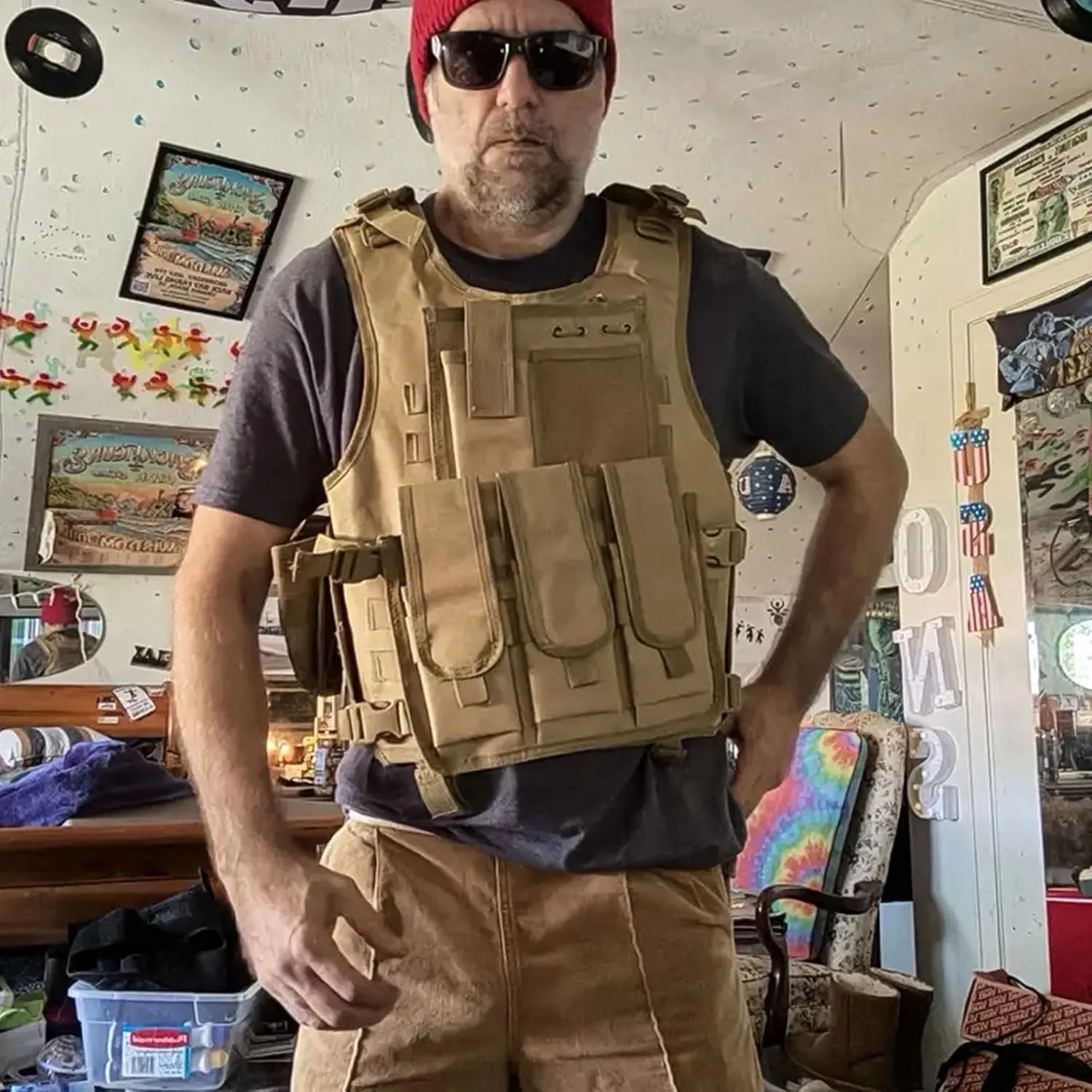 YAKEDA Adjustable Tactical Airsoft Training Vest | Camping, Fishing, Hunting,Gift for Halloween and New Year