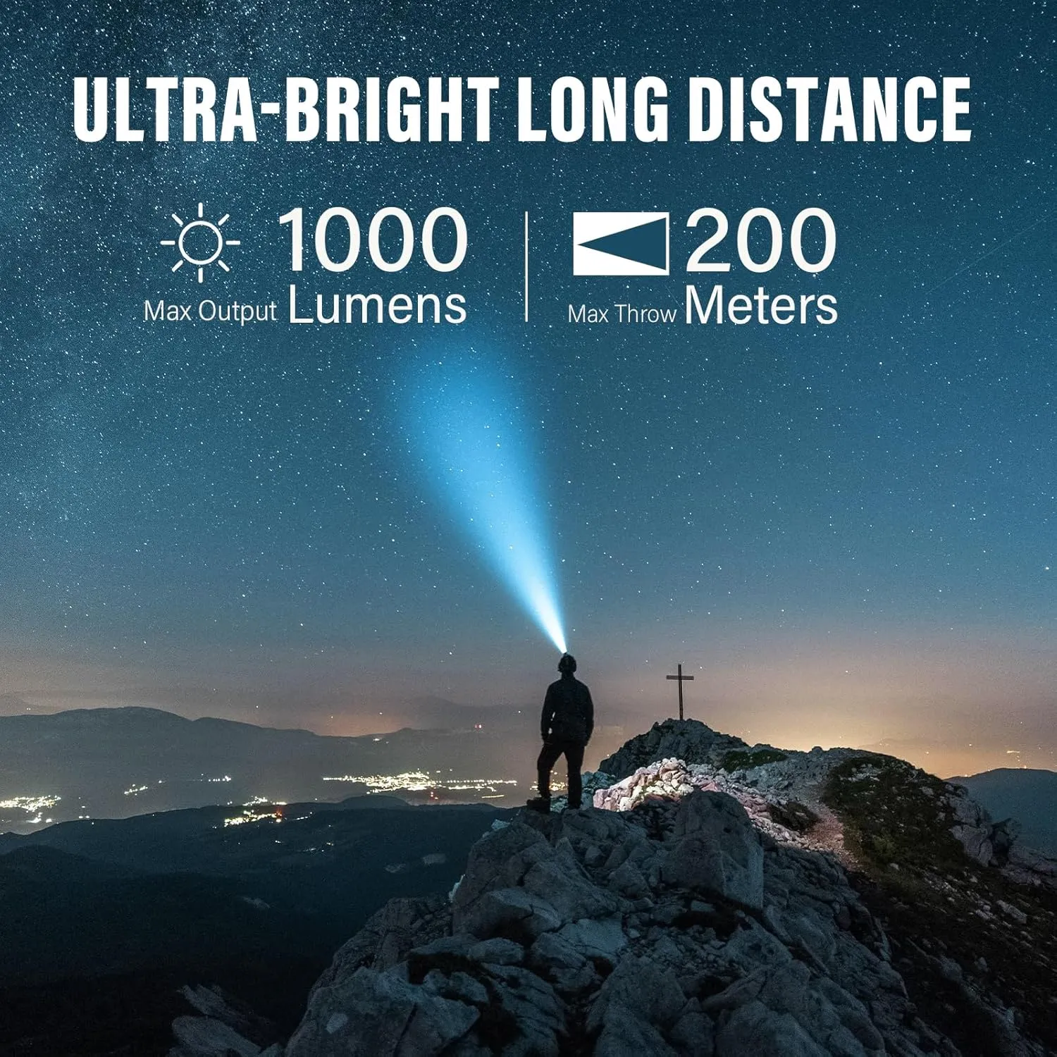 Yanfoam Rechargeable Flashlights High Lumens - 1000LM Super Bright LED Small Powerful Tactical Flashlight 3 Modes High Powered Flash Light Handheld Flashlights for Home Emergencies Camping - 2 Pack