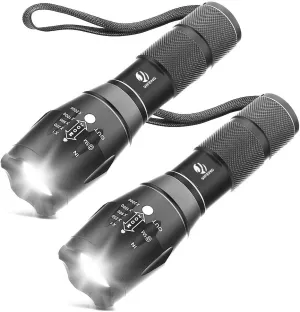 yIFeNG Tactical Flashlight Led Flashlight High Lumens S1000 - T6 Upgraded Flash Light Ultra Bright with Zoomable 5 Modes, Camping Accessories for Outdoor Emergency Gear (2 Pack)