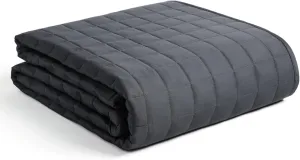 YnM 15lbs Weighted Blanket for Adults, Breathable Heavy Bed Throw Blanket with Cooling Glass Beads for All Season Use, Ideal for ~140lbs (48x72 Inches, Twin/Full, Dark Grey)