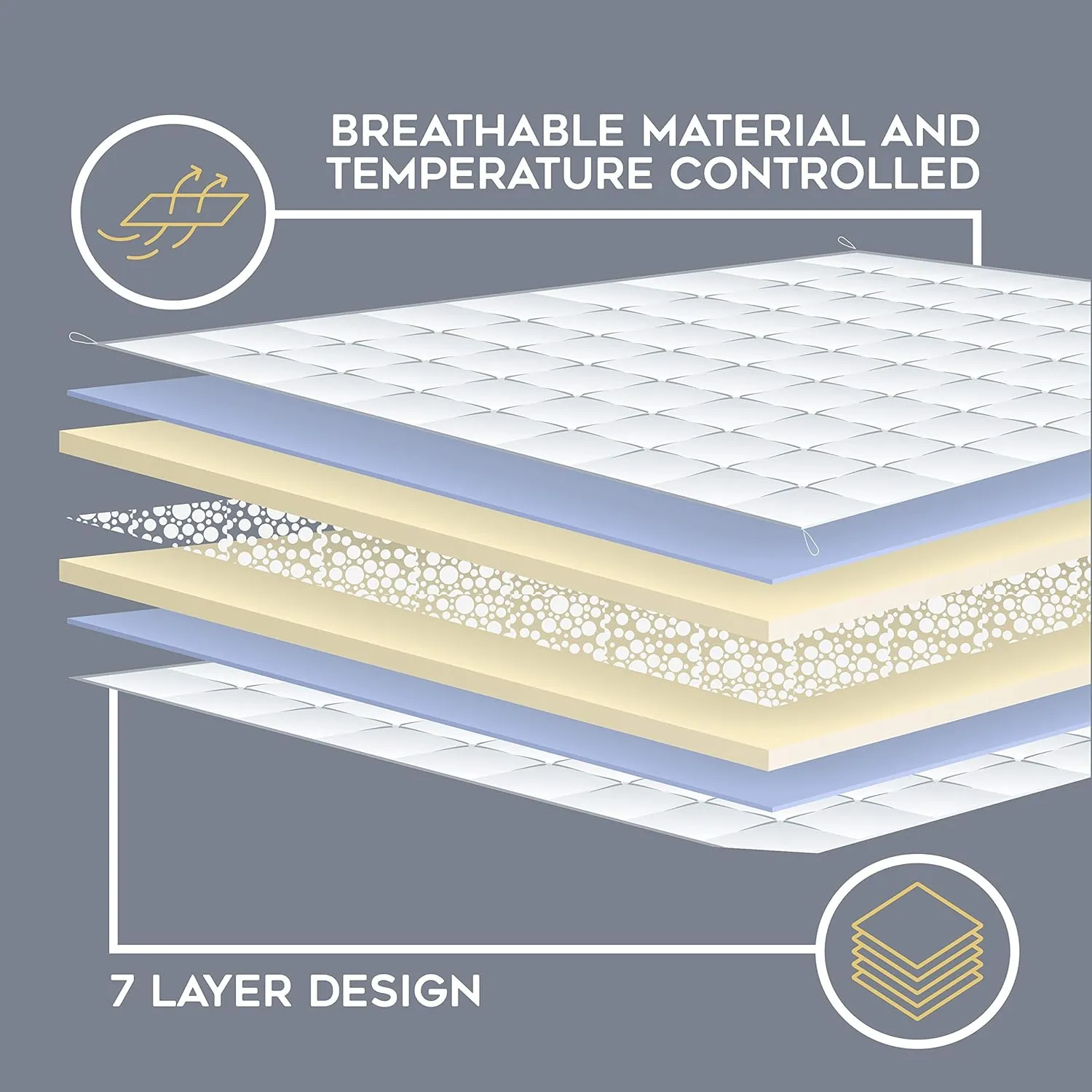 YnM Oeko-Tex Certified Premium 60 x 80 Inch 20 Pound Cotton Calming Heavy Weighted Blanket with Glass Beads for Queen and King Beds, Light Grey