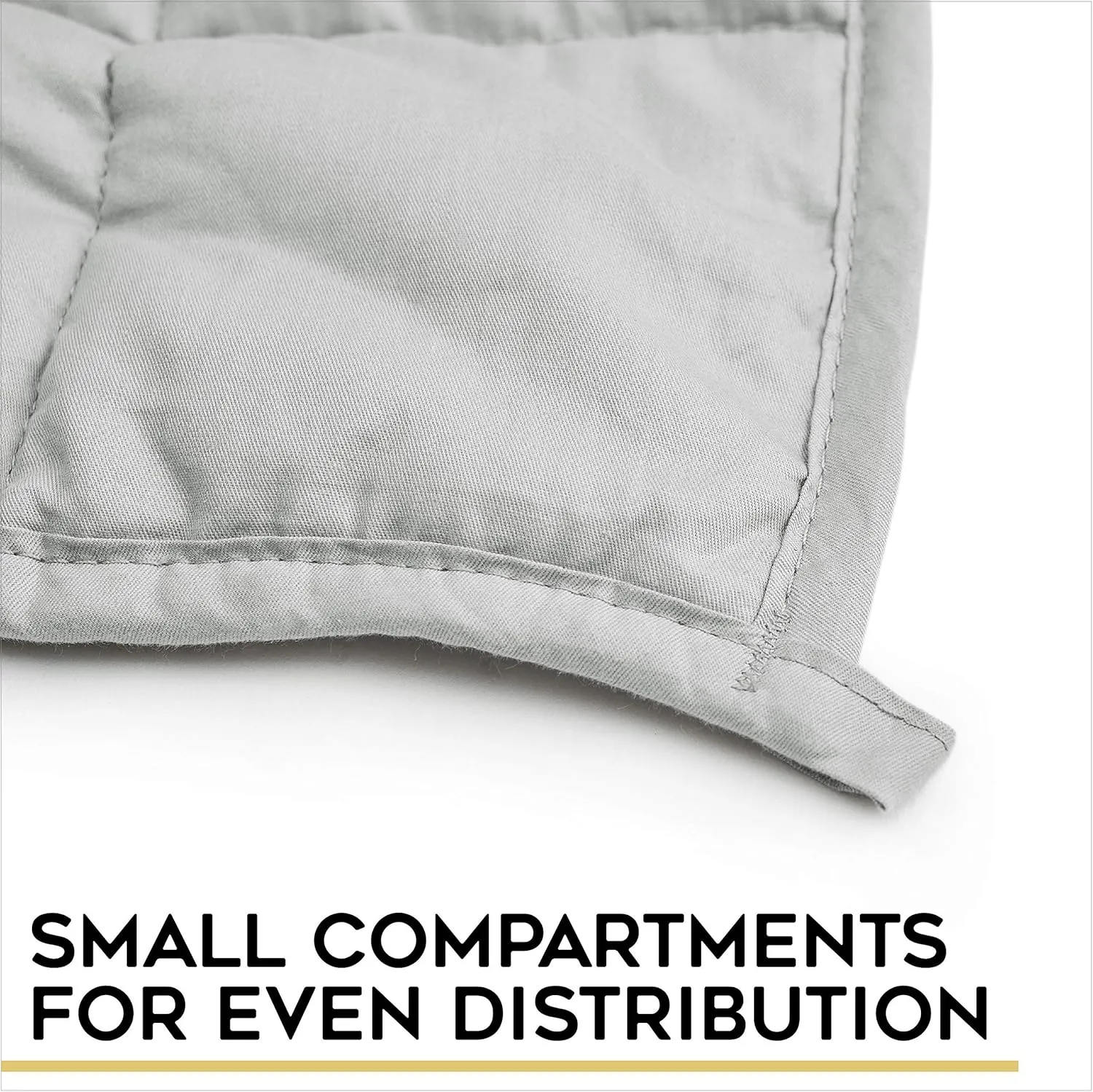 YnM Oeko-Tex Certified Premium 60 x 80 Inch 20 Pound Cotton Calming Heavy Weighted Blanket with Glass Beads for Queen and King Beds, Light Grey
