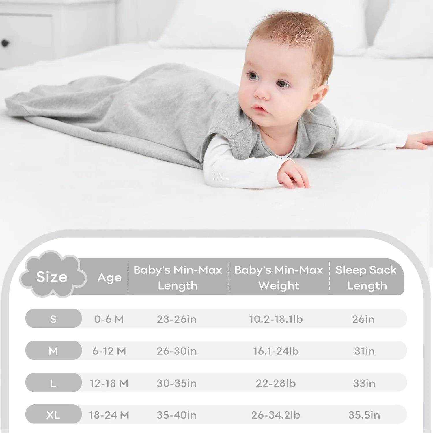 Yoofoss Baby Sleep Sack 0-6 Months 100% Cotton 0.5 TOG Baby Sleeping Bag 2-Way Zipper Toddler Wearable Blankets 3 Pack Breathable Lightweight (Small)