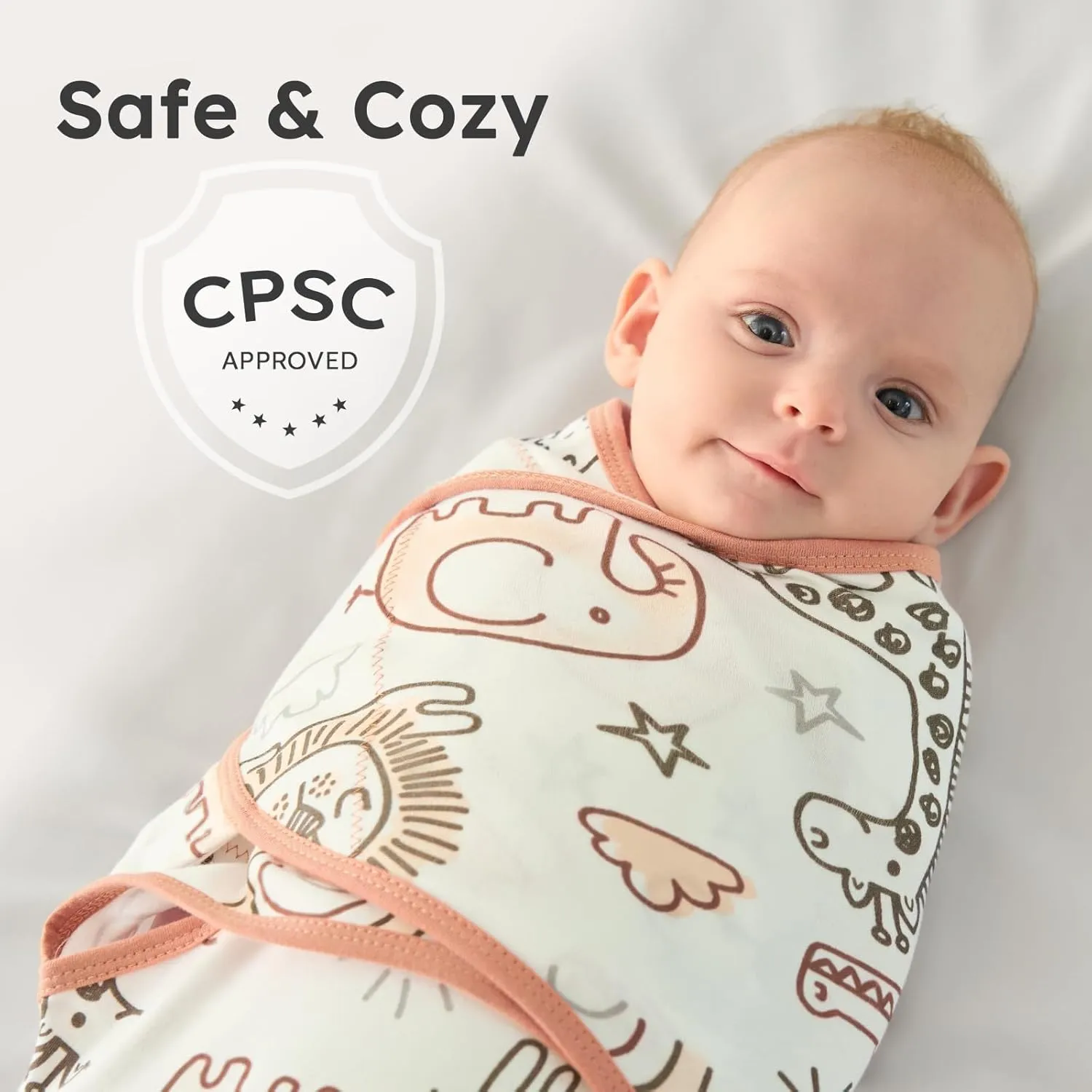 Yoofoss Baby Swaddles for Newborns 100% Organic Cotton, Adjustable Swaddle Sleep Sack 0-3 Months Newborn Swaddle Sack, Breathable Soft(Small)