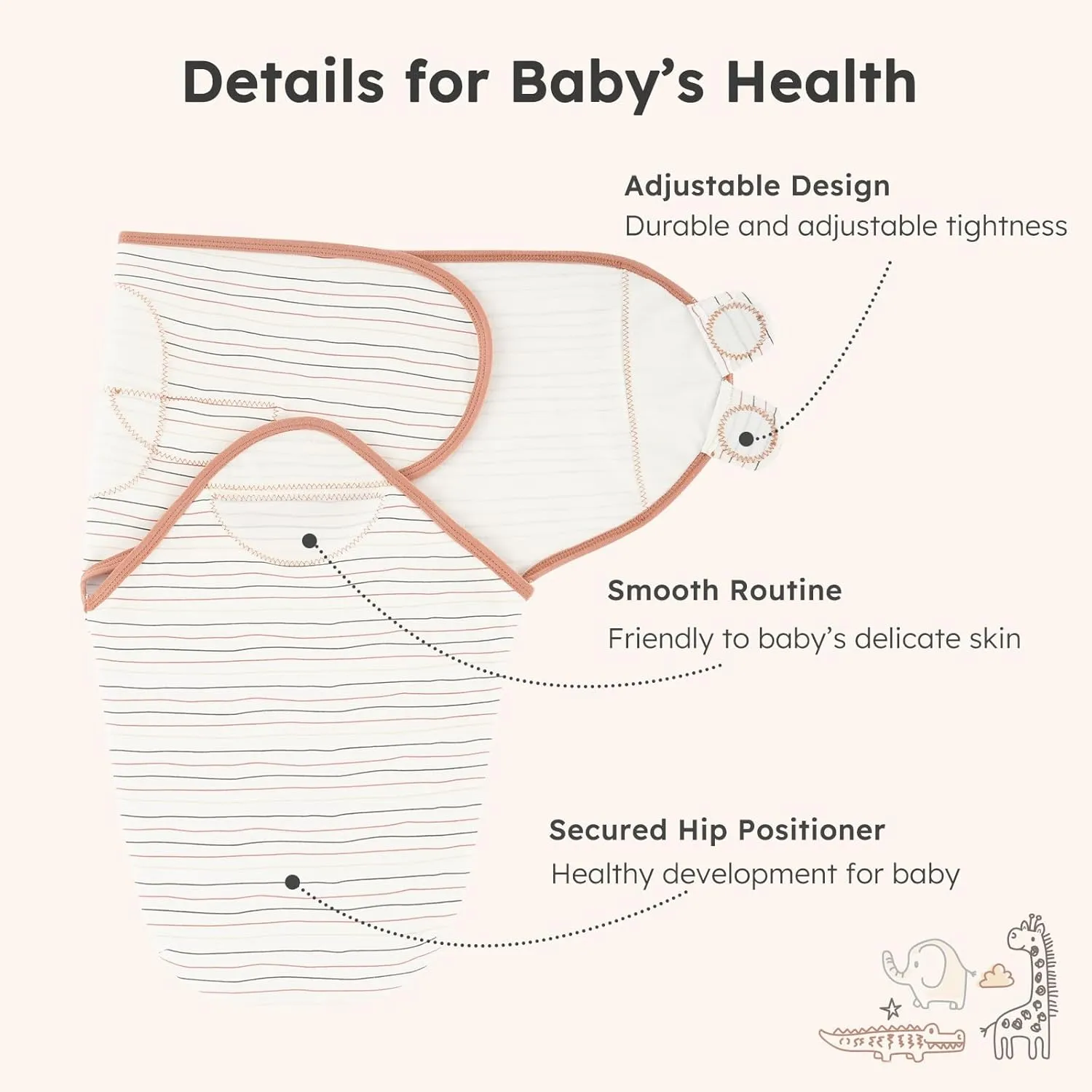 Yoofoss Baby Swaddles for Newborns 100% Organic Cotton, Adjustable Swaddle Sleep Sack 0-3 Months Newborn Swaddle Sack, Breathable Soft(Small)