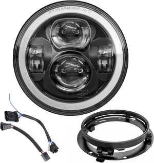 Z-OFFROAD Upgrade 7 Inch Motorcycle LED Headlight w/DRL White Halo DOT Kit Compatible with Harley Davidson Street Glide Road King Special Electra Glide Ultra Classic Fat Boy Heritage Softail