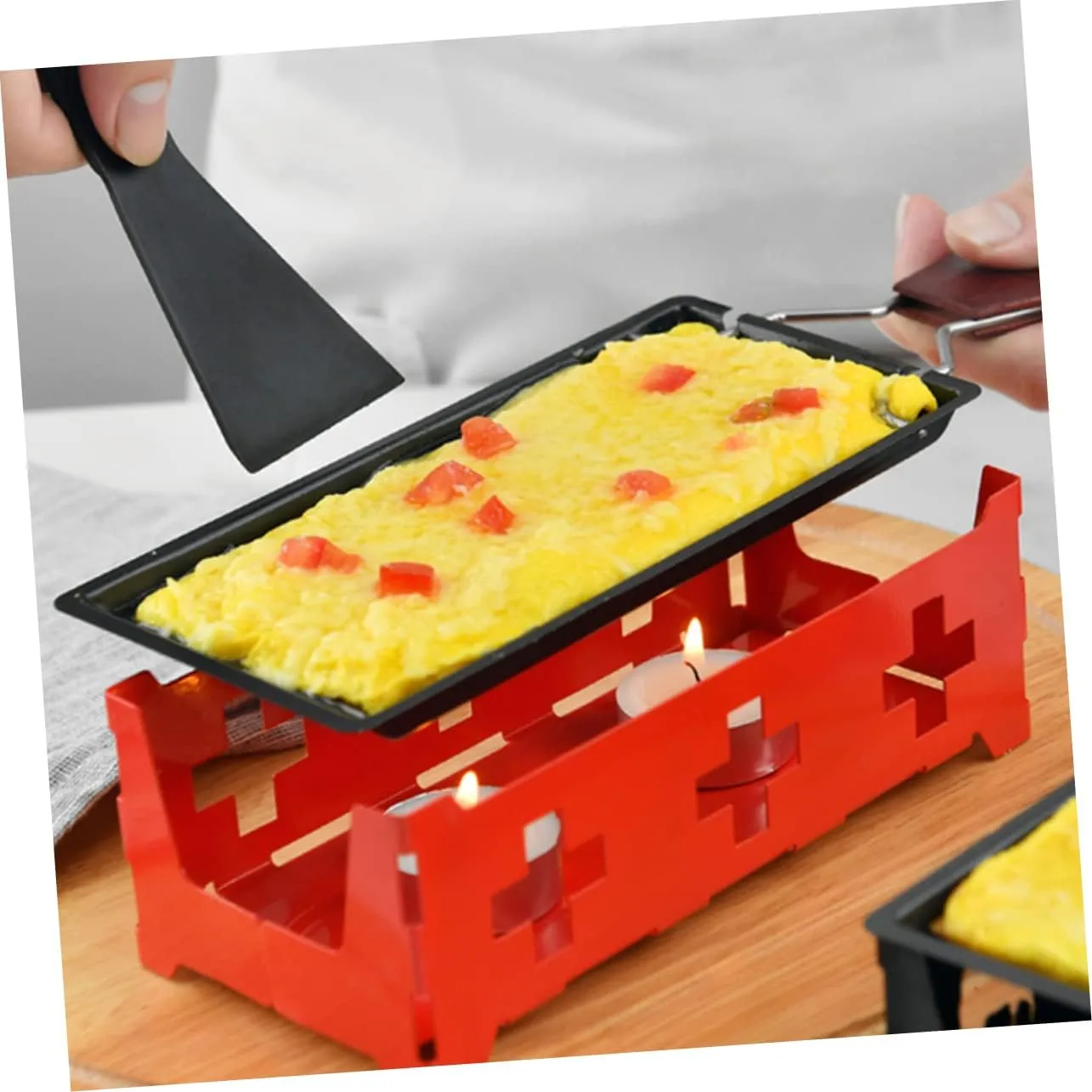 Zerodeko Set of 1 Non-stick Baking Sheets Wire Rack for Cheese Grill Outdoor Cooking Stove Top Camping Utensil