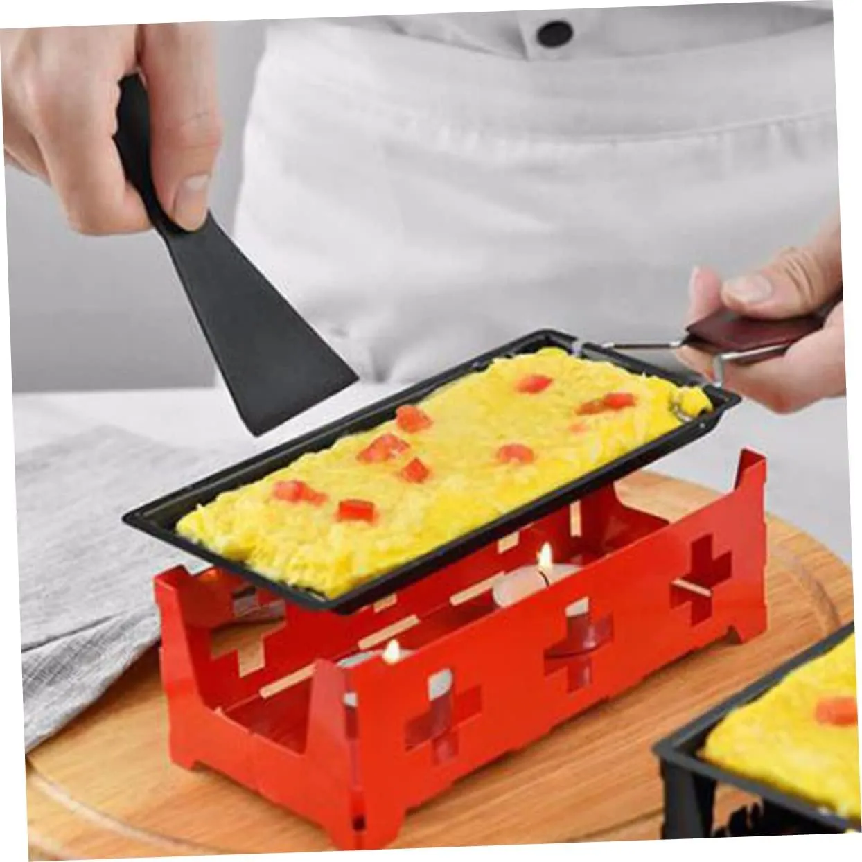 Zerodeko Set of 1 Non-stick Baking Sheets Wire Rack for Cheese Grill Outdoor Cooking Stove Top Camping Utensil