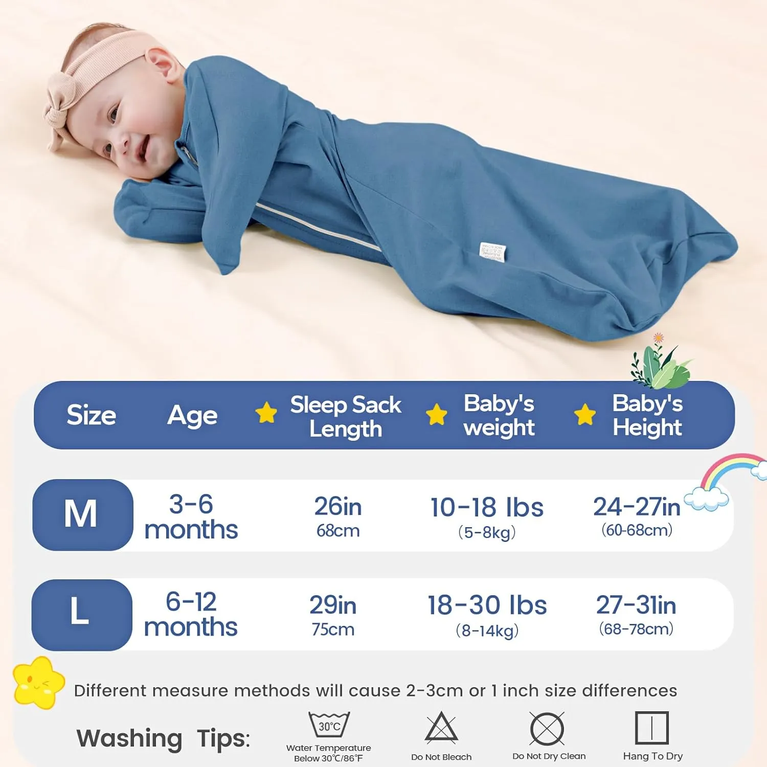 ZIGJOY Shark-Fin Transition Swaddle - 1.0 Tog Baby Sleep Sack Soft Cotton Transitional Swaddle Baby Wearable Blanket with 2-Way Zipper for All Seasons, Space&Blue, 6-12 Months