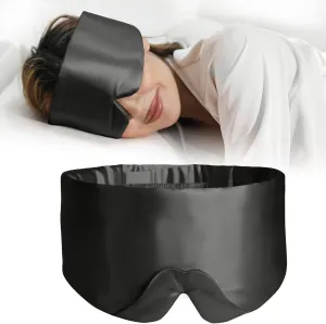 ZIMASILK 100% 22 Momme Mulberry Silk Sleep Mask - Full Silk Filled, Ultra-Soft & Breathable, Face-Hugging Total Blackout Eye Cover for Sleeping (Black)