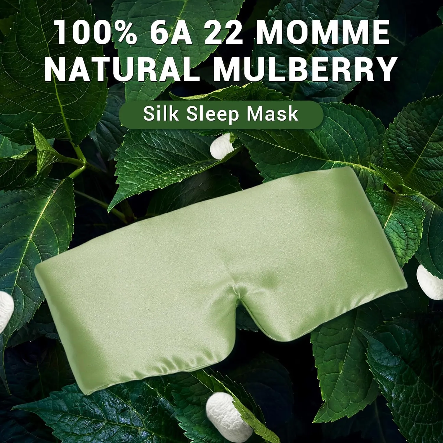 ZIMASILK 100% 22 Momme Mulberry Silk Sleep Mask - Full Silk Filled, Ultra-Soft & Breathable, Face-Hugging Total Blackout Eye Cover for Sleeping (Sage Green)