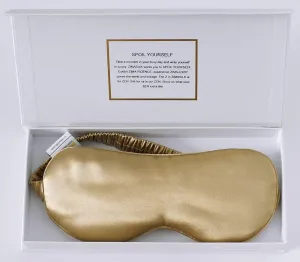 ZIMASILK Adjustable 100% 22 Momme Mulberry Silk Sleep Mask for Sleeping, Filled with Premium Mulberry Silk, Softest & Breathable Eye Sleeping Mask (Golden)