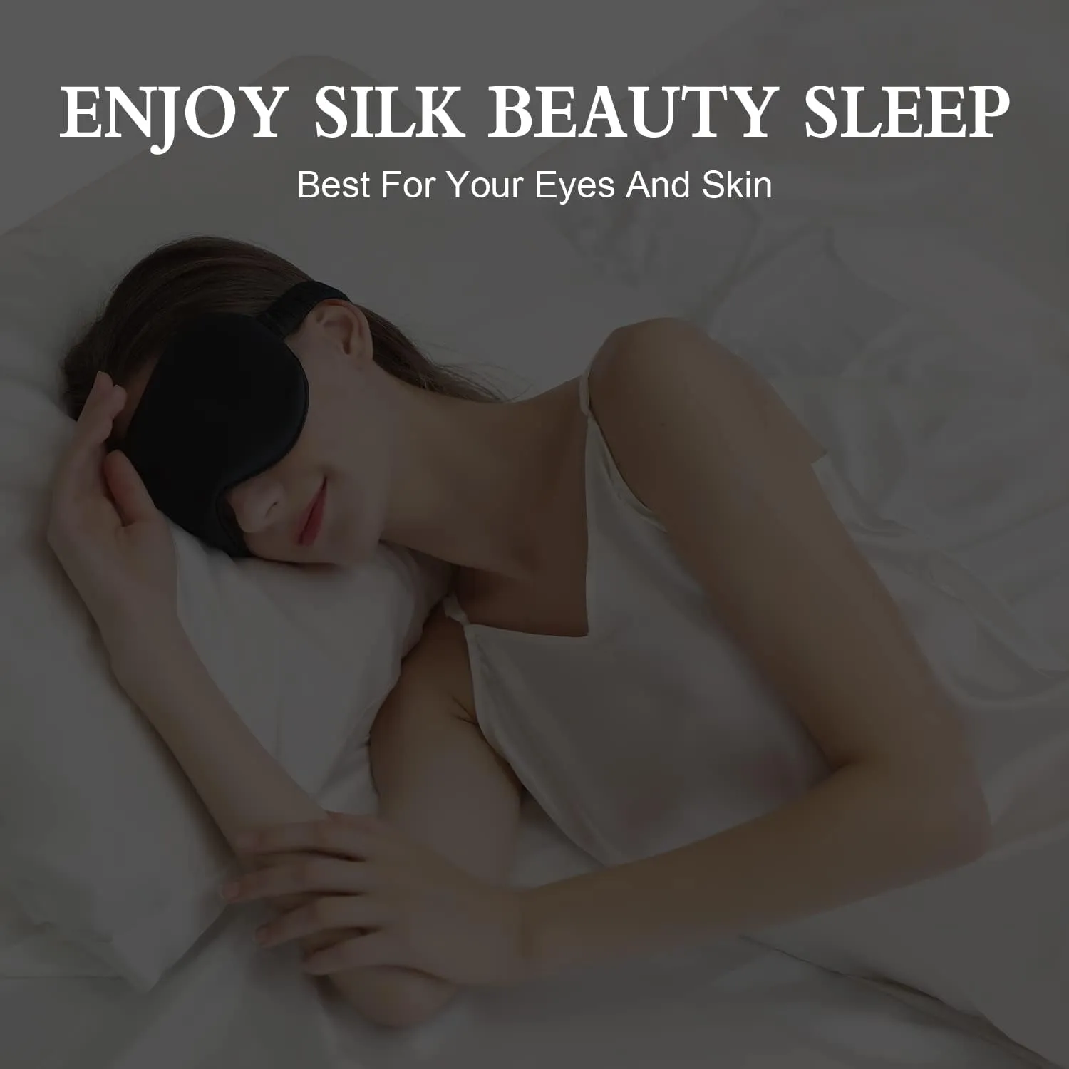 ZIMASILK Adjustable 22 Momme 100% Pure Mulberry Silk Sleep Mask, 3D Contoured Cup Eye Mask for Sleeping, Super Soft Breathable Blindfold, Perfect Blocks Light for Sleeping. (Navy Blue)