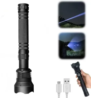 Zoomable Handheld Flashlight, Rechargeable Flashlight, Super Bright LED Flashlight High Lumens with USB Cable, 3 Modes Waterproof Flashlight Powerful Flash Light for Home Camping Hiking