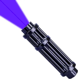 ZRD Rechargeable Blue Light Flashlight, LED Tactical Flashlight, Blue Light, 6 Modes, Rechargeable, Zoomable, for Hiking Camping Fishing