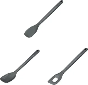 Zyliss Medium Spoontula, Sustainable Wheatstraw/Nylon & E980228 Medium Cooking Spoon & Angled Mixing Spoon